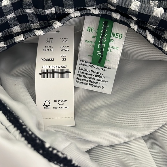 J. Crew Ruched tie shoulder one piece swimsuit BP143 classic gingham 22 - Picture 6 of 8